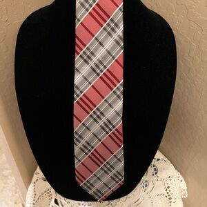 Alexander Julian Stripe Colours Red & Gray Tie